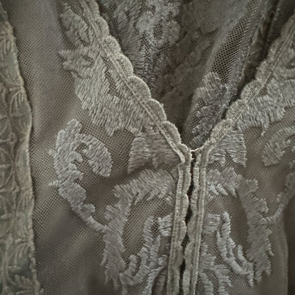 Free People Sz 4 Green Dress Lace Embroidered Whimsical Romantic Goth Witchy Y2K - Picture 10 of 11